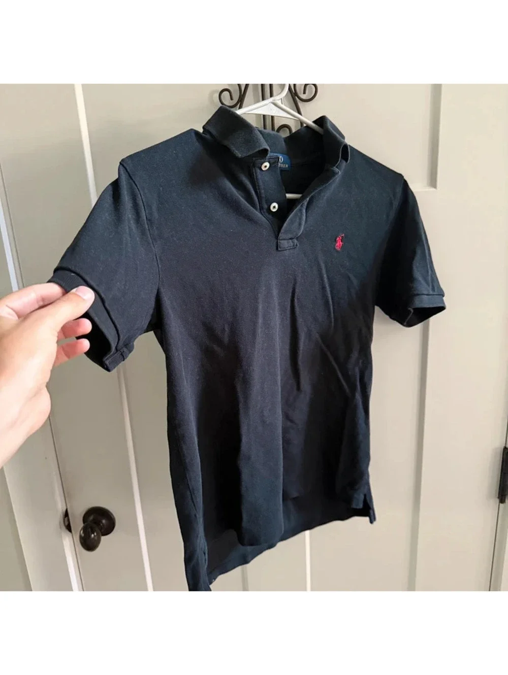 Polo Ralph Lauren Youth L 14-16 Polo Shirt Lot White Black Pony Logo Cotton (2)